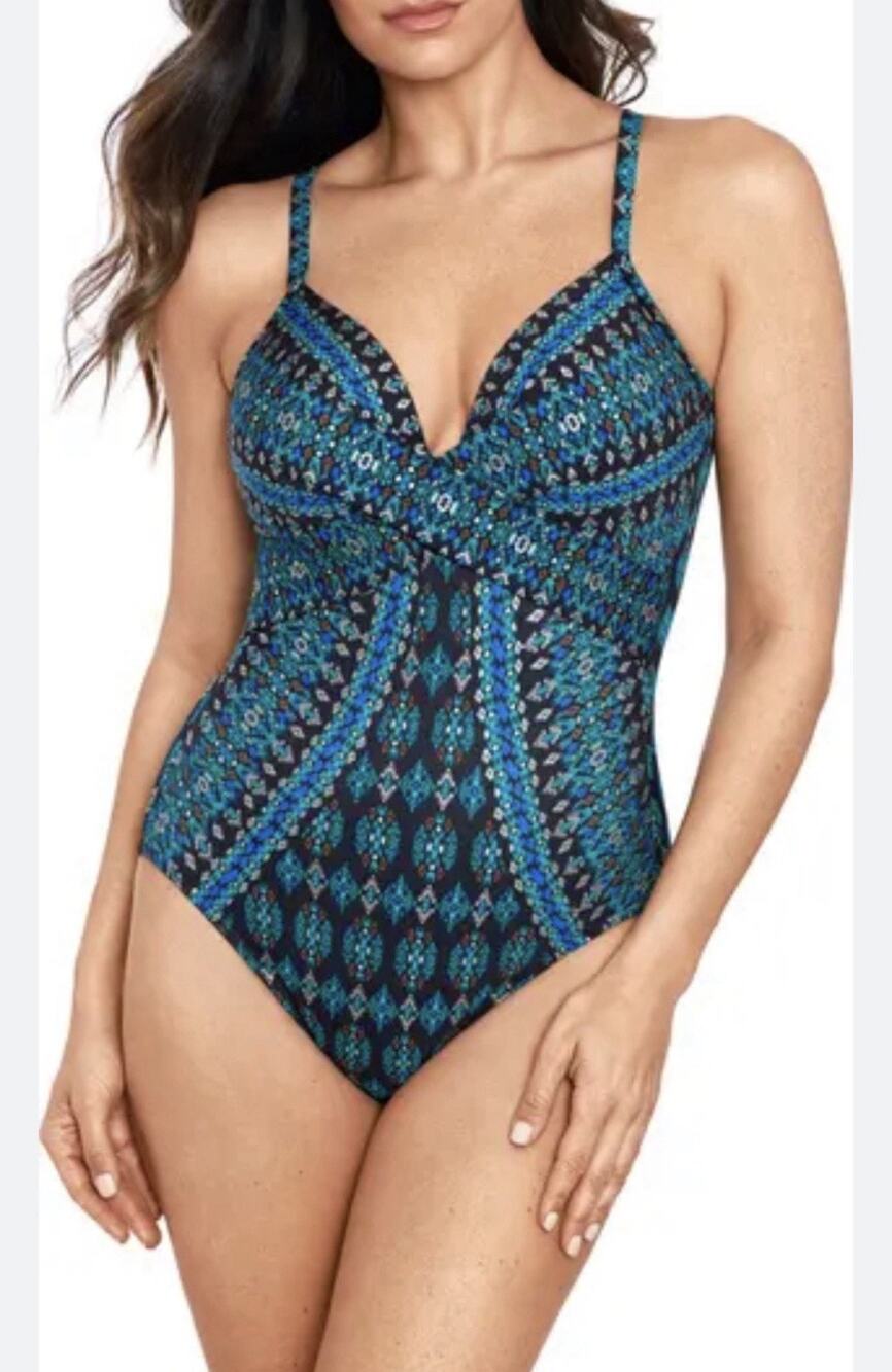 NWT Miraclesuit Captivate One Piece Swimsuit •8• Armana Black Gold SOLD OUT $198